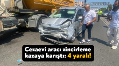 Kocaeli'nin İzmit ilçesinde aralarında cezaevi mahkum aracının da bulunduğu zincirleme
