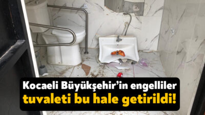 Kocael'nin Ereğli Kumyalı Halk Plajı’nda engelli vatandaşların kullanımındaki tuvaletler, kimliği