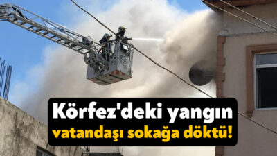 Kocaeli'nin Körfez ilçesinde izolasyon çalışması neticesinde 2 bina çatısında çıkan