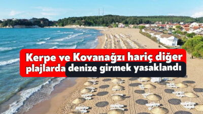 Kandıra'da olumsuz hava ve deniz koşulları sebebiyle bugün denize girmek