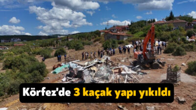 Körfez Belediyesi ekipleri, Yukarı Hereke bölgesinde orman arazisi üzerine yapılan