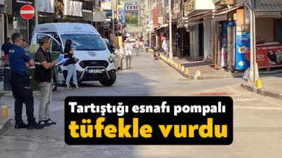 Kocaeli'nin İzmit ilçesinde bir şüpheli, tartıştığı esnafa pompalı tüfekle 4