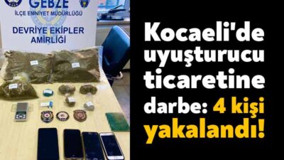 Kocaeli'nin Gebze ilçesinde operasyon neticesinde 4 şüphelinin ikametinde yapılan aramada