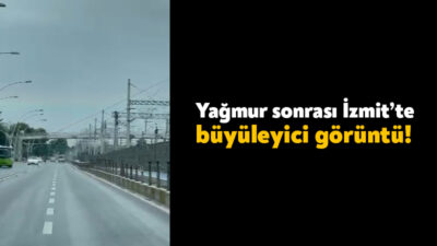 Kocaeli’de bugün sabah saatlerinde etkili olan yağmur sonrasında gökkuşağı oluştu.