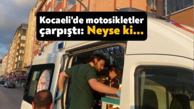 Kocaeli'nin Gebze ilçesinde iki motosikletin karıştığı kazayı sürücüler yara almadan