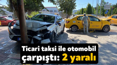 Kocaeli’nin İzmit ilçesinde ticari taksi ile otomobilin çarpıştığı kazada