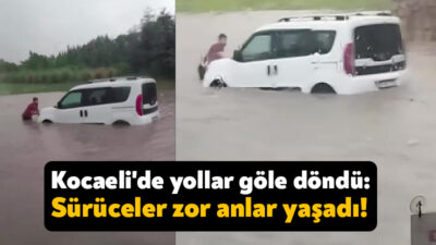 Kocaeli'nin Gebze ilçesinde etkili olan sağanak vatandaşları zor durumda