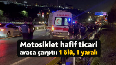 Kocaeli'nin Gebze ilçesi D100 Karayolu'nda hafif ticari araca arkadan çarpan