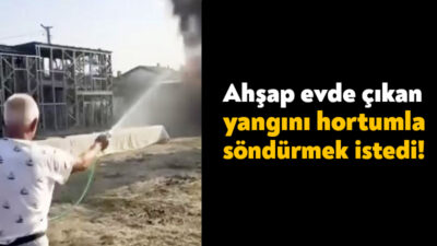 Kocaeli'nin Darıca ilçesinde tek katlı ahşap evde çıkan yangını bir
