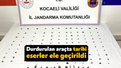 Kocaeli'nin Gebze ilçesinde durdurulan araçta yapılan aramada, Roma ve Helenistik