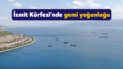 Ülkenin en büyük limanlarının yer aldığı İzmit Körfezi'nde gemi yoğunluğu