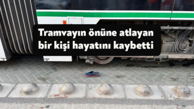 Kocaeli'nin İzmit ilçesinde tramvayın önüne atlayan yaya hayatını kaybetti.