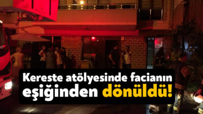 Kocaeli’nin Körfez ilçesinde kereste atölyesinde spiral makinesinden çıkan kıvılcımlar yangına