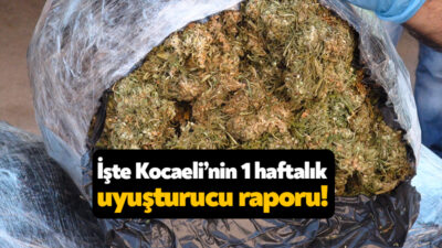 Kocaeli Valiliği, il genelinde bir hafta boyunca uyuşturucuya yönelik olarak