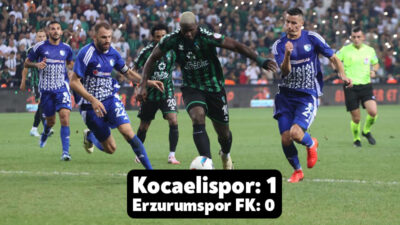 Trendyol 1. Lig'in üçüncü haftasında Kocaelispor sahasında Erzurumspor FK'yı 1-0