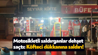 Kocaeli'nin İzmit ilçesinde motosikletle köfteci dükkanına gelen 2 şüpheliden biri,