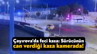 Kocaeli'nin Çayırova ilçesinde kırmızı ışıkta geçen motosiklet ile kavşağa son