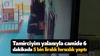 Kocaeli'nin Derince ilçesinde bir şahıs, girdiği camide tornavidayla sadaka kutusunu