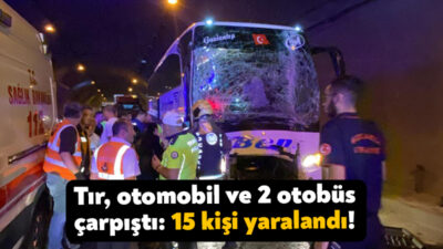 TEM Otoyolu Kocaeli geçişinde tır, otomobil ve 2 otobüsün karıştığı