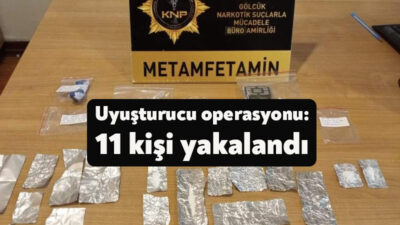 Kocaeli'de polis ekiplerince uyuşturucu ticareti suçundan yakalanan 11 kişiden 3'ü