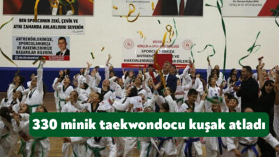 Gölcük Belediyespor bünyesindeki taekwondo branşında bulunan 330 sporcu düzenlenen törenle