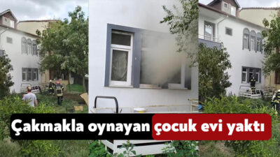 Kocaeli'nin Başiskele ilçesinde çakmakla oynayan çocuk evi yaktı. Vatandaşlar itfaiye