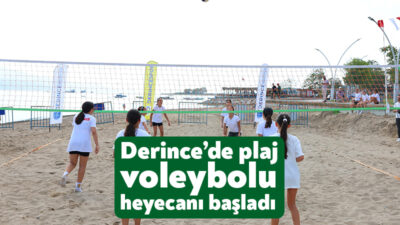 Derince Belediyesi tarafından Harikalar Sahili’nde düzenlenen Plaj Voleybolu Turnuvası geniş