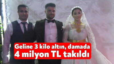 Kocaeli'nin Gebze ilçesinde yapılan aşiret düğününde geline 3 kilogram altın,