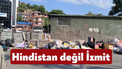 Kocaeli'nin İzmit ilçesinde toplanmayan çöpler vatandaşı bezdirdi. Serdar Mahallesi'nde çekilen