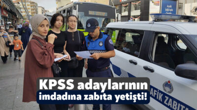 Kocaeli Büyükşehir Belediyesi Zabıtası, KPSS’ye girecek olan öğrencilere yardımcı oldu.