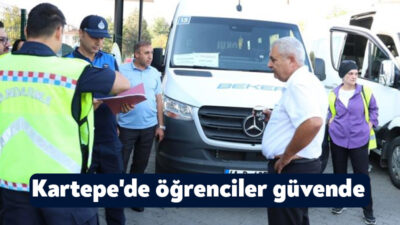 Kartepe'de ekiplerin okul servis araçlarına yönelik denetimleri sürüyor.