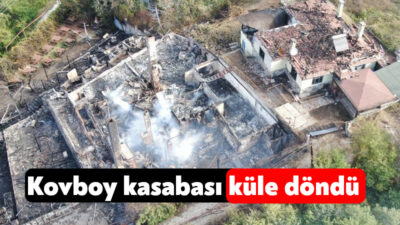 Kocaeli’nin Karamürsel ilçesinde, gece saatlerinde, kovboy kasabası ve otel olarak