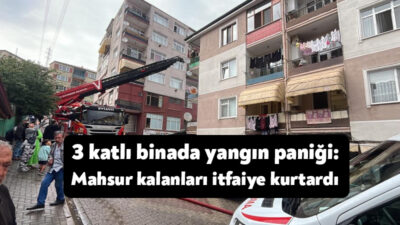 Kocaeli'nin İzmit ilçesinde 3 katlı binanın 2. katında çıkan yangın