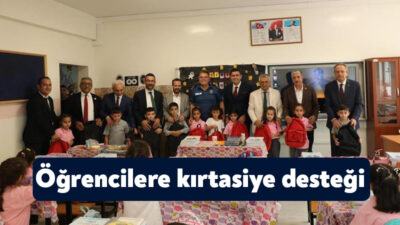 Dilovası'nda ilkokul 1. sınıfa başlayan tüm öğrencilere kırtasiye malzemesi