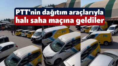 Kocaeli'de PTT'nin futbol turnuvasına çalışanlar kurum araçlarıyla geldi. Vatandaşlar