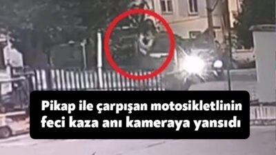 Kocaeli'nin Başiskele ilçesinde pikap ile çarpışan motosikletli 10 metre sürüklenerek