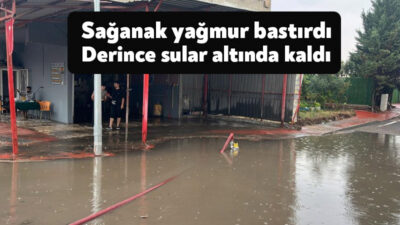 Kocaeli'de etkili olan sağanak yağış sebebiyle Derince ilçesinde birçok nokta