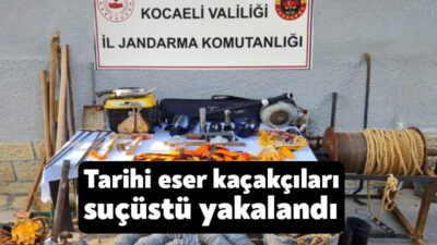 Kocaeli'nin Kandıra ilçesinde ormanlık alanda tarihi eser bulmak amacıyla kazı