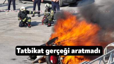 Kocaeli'de İtfaiye Haftası kapsamında yangın söndürme tatbikatı yapıldı. Kentin gözde