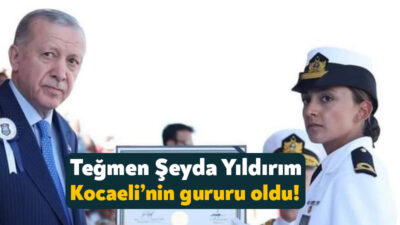Deniz Harp Okulu’nu birincilikle bitiren Teğmen Şeyda Yıldırım Kocaeli’nin gururu