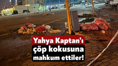 İzmit’te her hafta pazar günü kurulan Yahya Kaptan Pazarı’nda çöpler