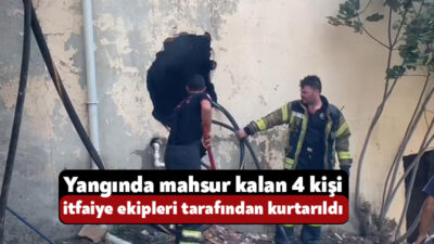 Kocaeli'de apartmanın bodrum katında çıkan yangını söndürmek isteyen 4 kişi