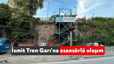 Yolcuların İzmit Tren Garı'na ulaşımını kolaylaştırmak için asansör yapılıyor.