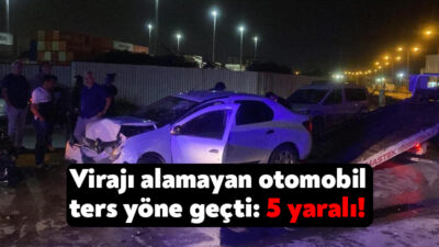 Kocaeli'de seyir hâlinde olan bir araç virajı alamayarak karşı şeride