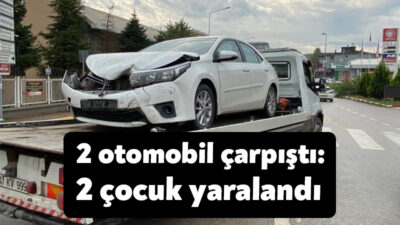 Kocaeli'nin Başiskele ilçesinde 2 otomobilin çarpışması neticesinde 2 çocuk yaralanırken,
