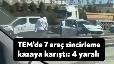 TEM Otoyolu Kocaeli geçişinde 7 aracın karıştığı zincirleme trafik kazasında
