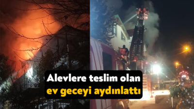 Kocaeli'nin Kandıra ilçesinde 2 katlı binanın 2'inci katında çıkan yangın,