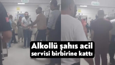 Kocaeli'nin Körfez ilçesinde hastanenin acil servisine gelen ve alkollü