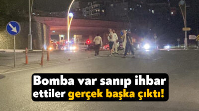 Kocaeli'nin Gebze ilçesinde, ağaca asılı olan şüpheli paket bomba imha