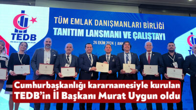 Cumhurbaşkanlığı kararnamesiyle kurulan Tüm Emlak Danışmanları Birliği'nin Kocaeli İl Başkanlığı’na